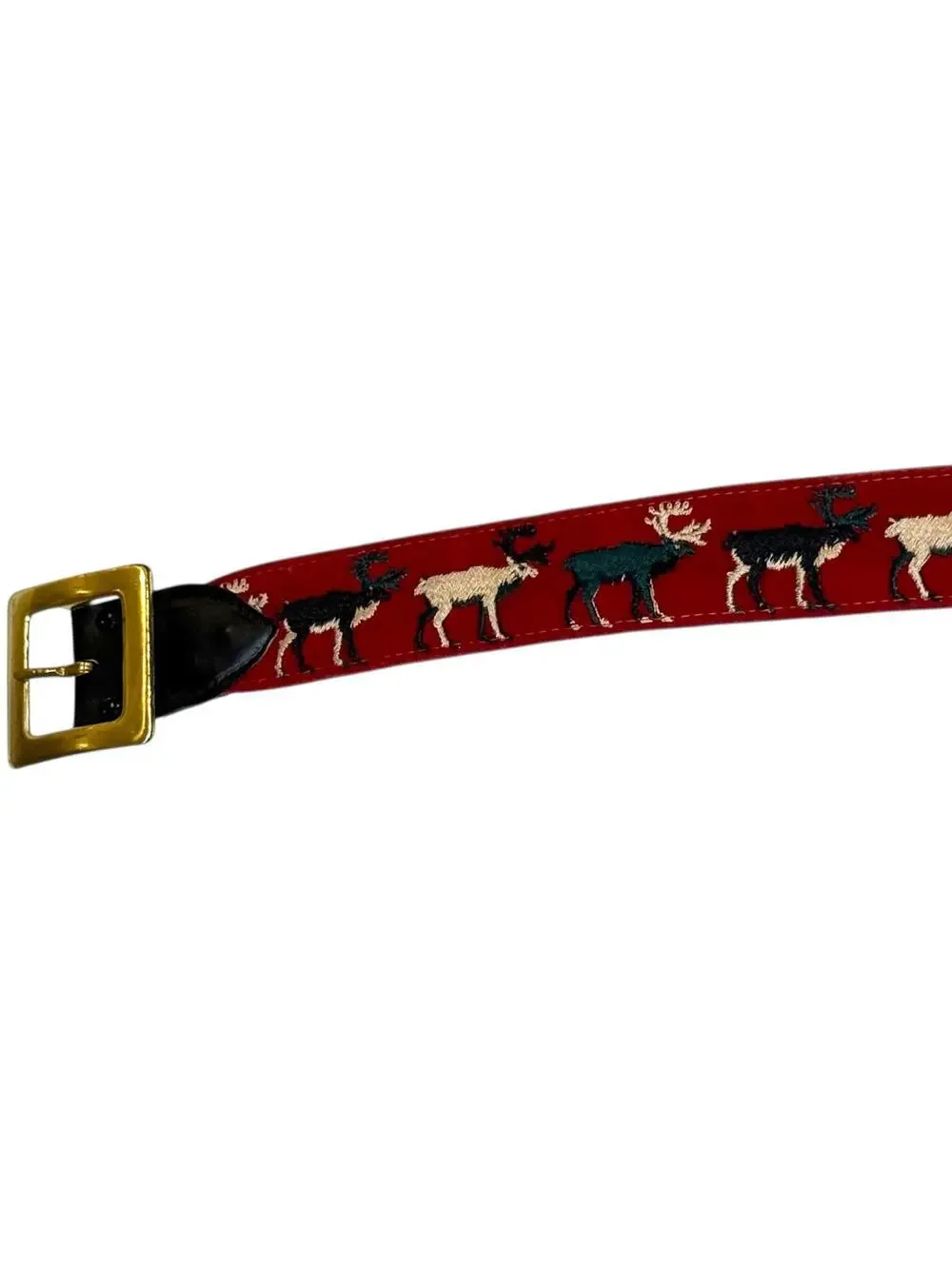 Vintage John Meyer Quirky Moose Embroidered Women's Belt